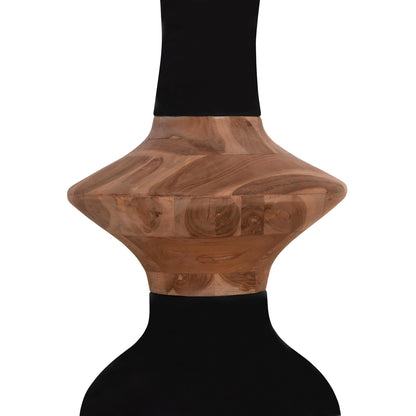 Decorative Floor Vase Nebula Hm4660.01s Fiber Cement In Black--teak Wood Φ45x115hcm.