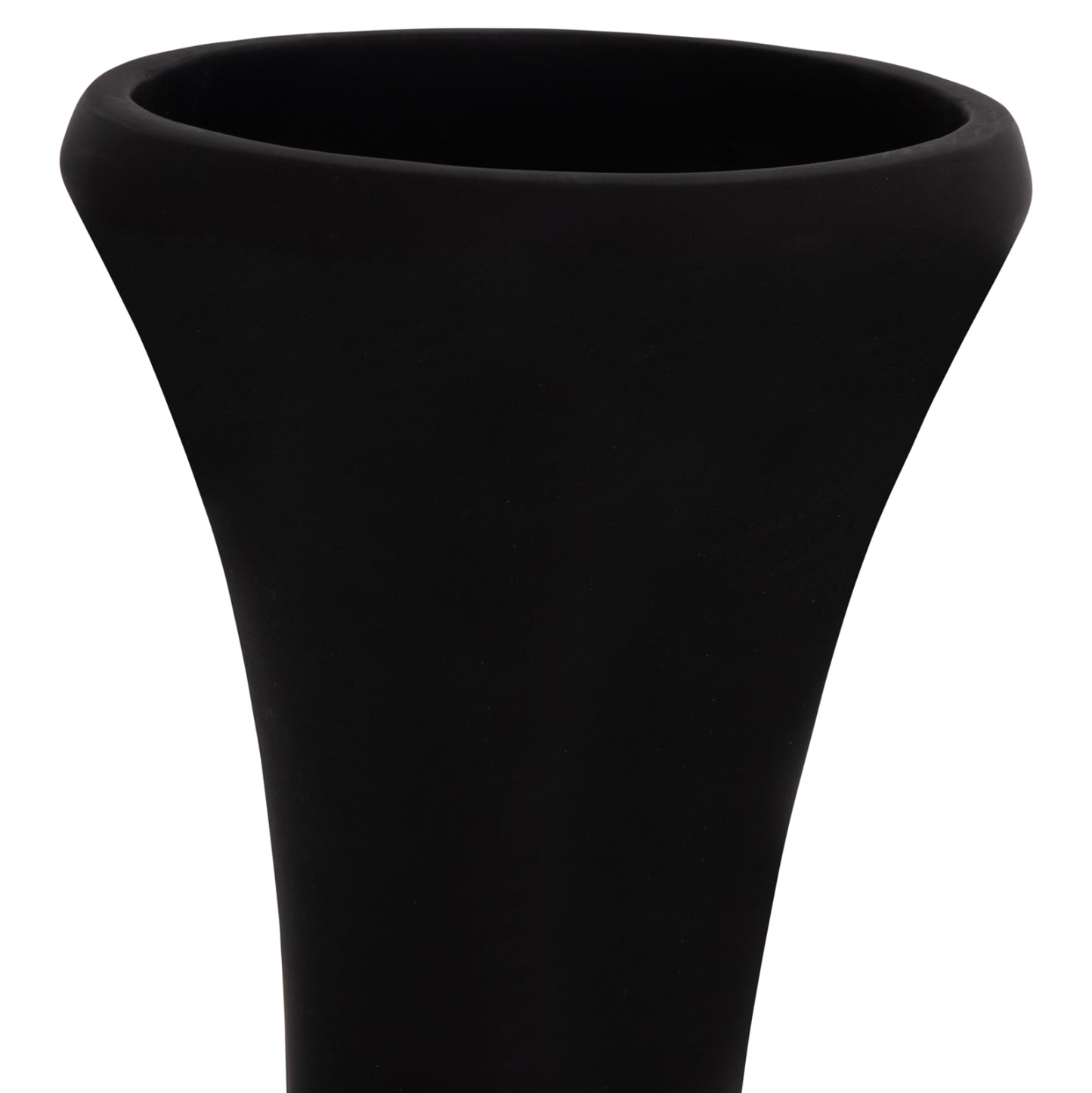 Decorative Floor Vase Nebula Hm4660.01s Fiber Cement In Black--teak Wood Φ45x115hcm.