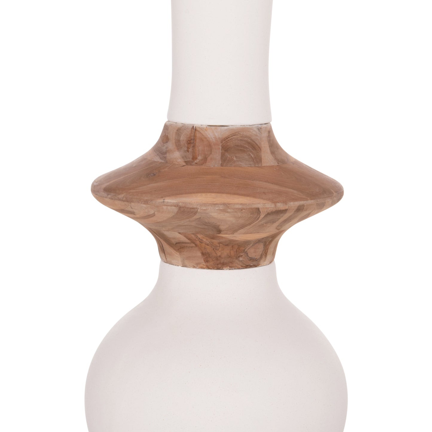 Decorative Floor Vase Nebula Hm4660.02m Fiber Cement In White--teak Wood Φ45x148hcm.