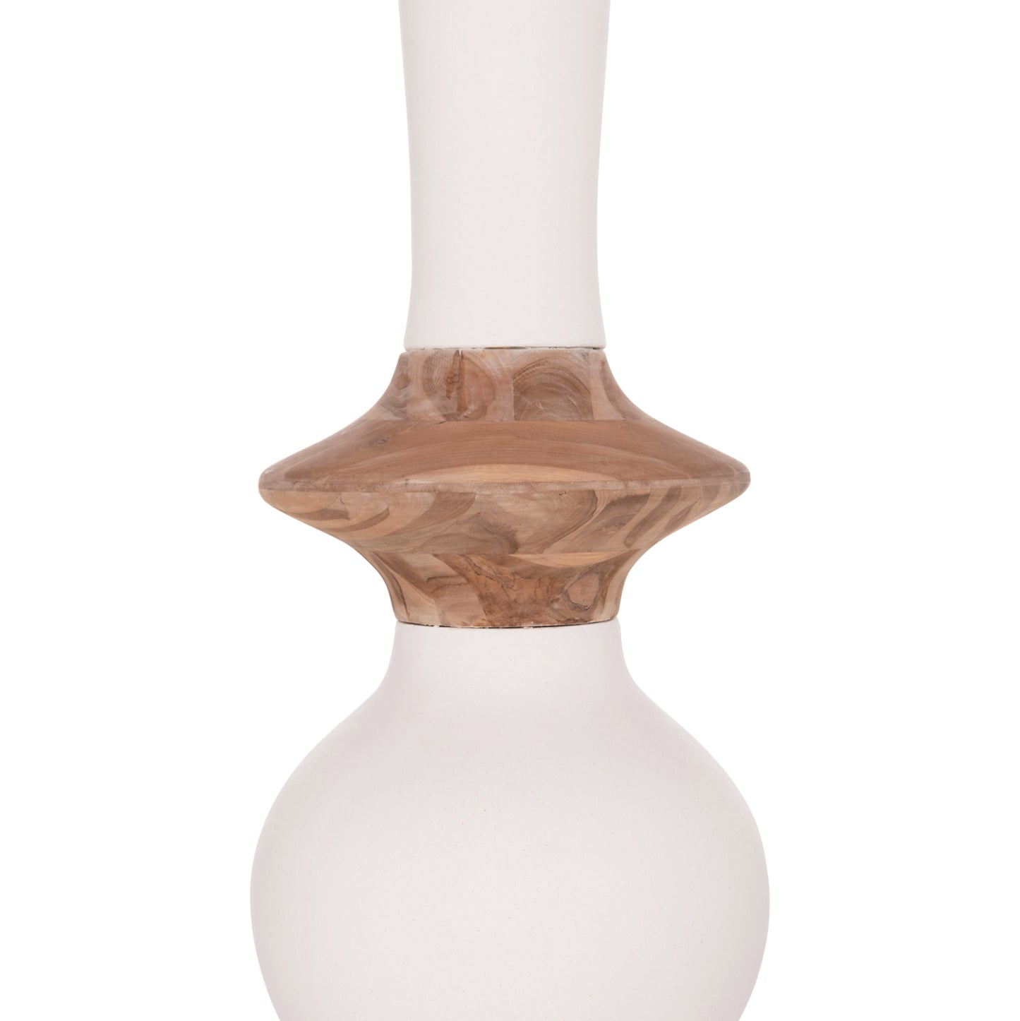 Decorative Floor Vase Nebula Hm4660.02m Fiber Cement In White--teak Wood Φ45x148hcm.