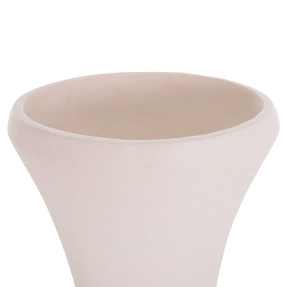 Decorative Floor Vase Nebula Hm4660.02s Fiber Cement In White--teak Wood Φ45x115hcm.