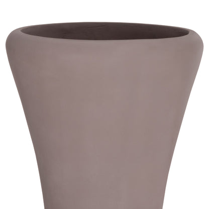 Decorative Floor Vase Nebula Hm4660.05l Fiber Cement In Taupe--teak Wood Φ45x172hcm.