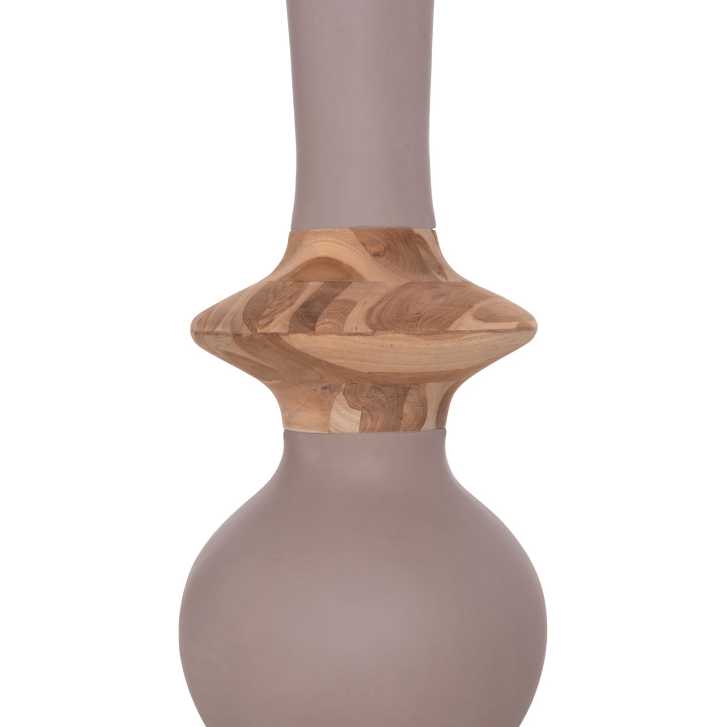 Decorative Floor Vase Nebula Hm4660.05m Fiber Cement In Taupe--teak Wood Φ45x148hcm.