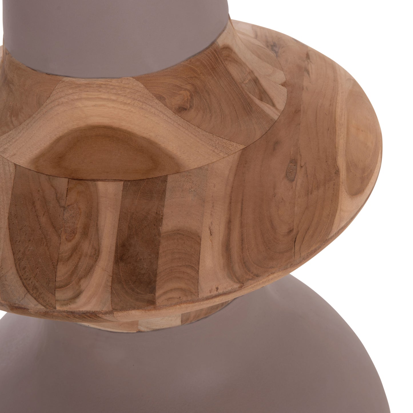 Decorative Floor Vase Nebula Hm4660.05m Fiber Cement In Taupe--teak Wood Φ45x148hcm.