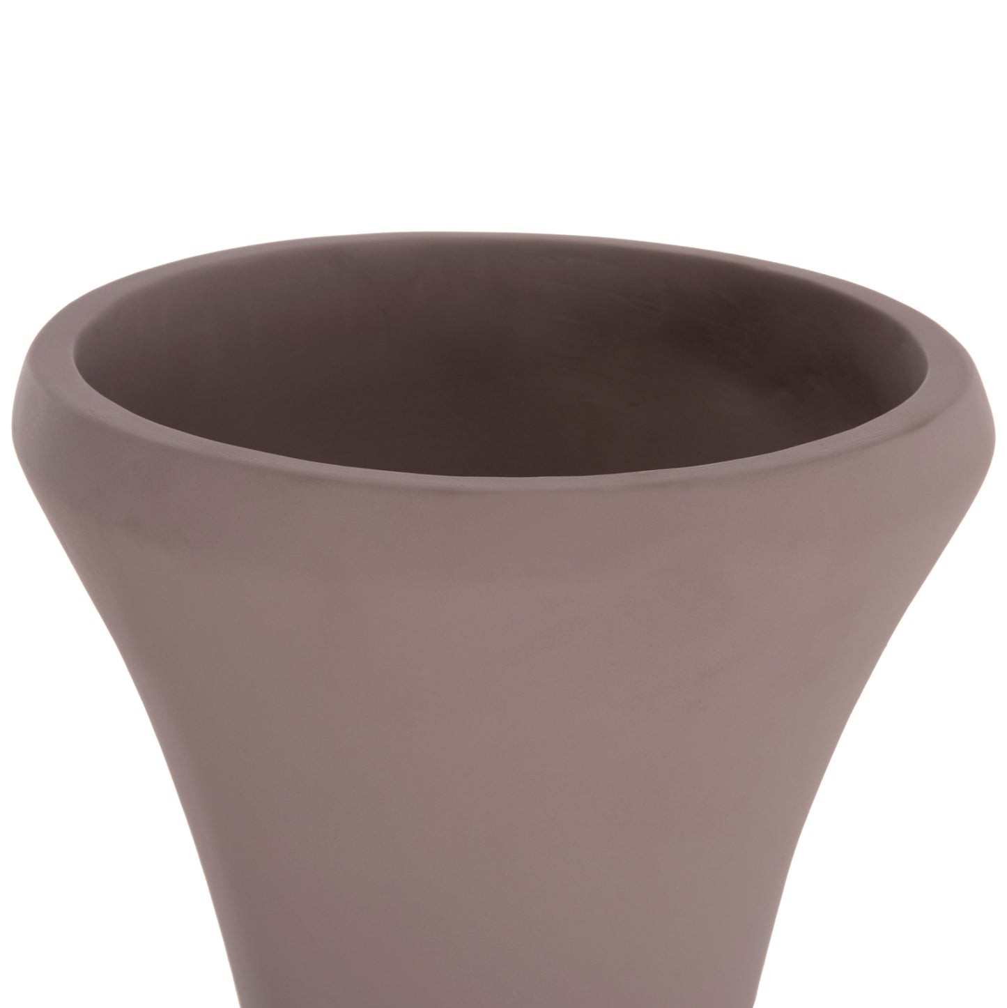 Decorative Floor Vase Nebula Hm4660.05s Fiber Cement In Taupe--teak Wood Φ45x115hcm.