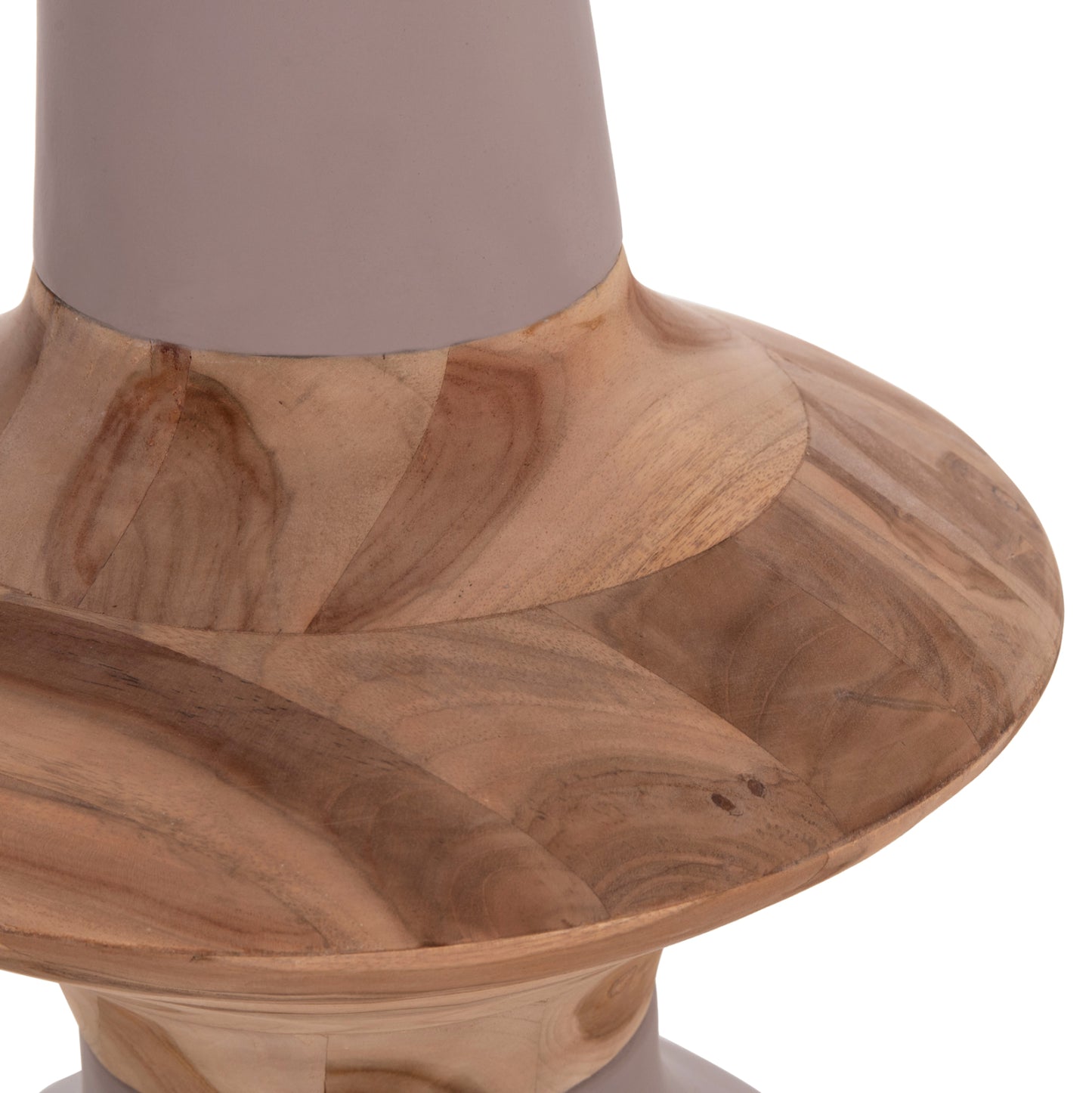 Decorative Floor Vase Nebula Hm4660.05s Fiber Cement In Taupe--teak Wood Φ45x115hcm.