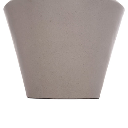 Decorative Floor Vase Nebula Hm4661.03 Fiber Cement In Grey--teak Wood Φ60x115hcm.