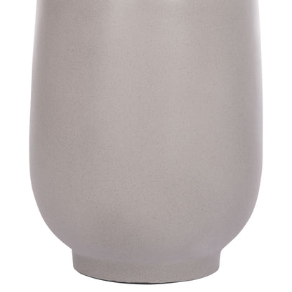 Decorative Floor Vase Linter Hm4662.03s Fiber Cement In Grey--teak Wood Φ34x60hcm.