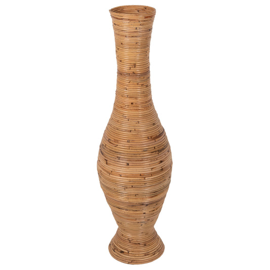 Decorative Floor Vase Hm7852 Rattan In Natural Color Φ30x100hcm.