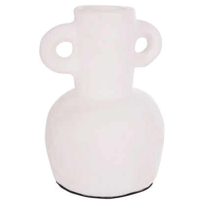 Decorative Vase Series Clayvon Hm4406 Terracotta In White Color Φ14x20hcm.