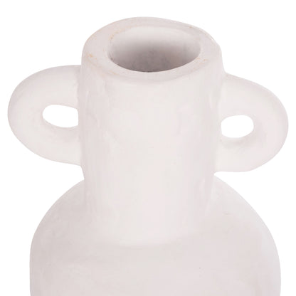 Decorative Vase Series Clayvon Hm4406 Terracotta In White Color Φ14x20hcm.