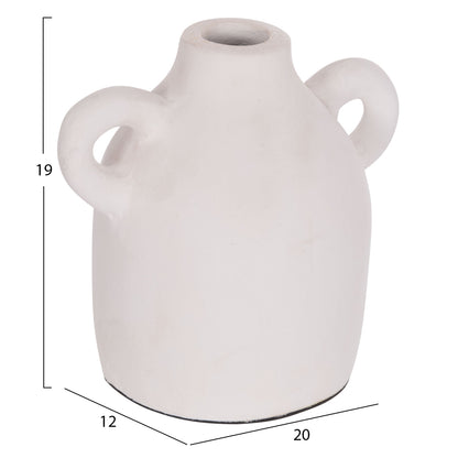 Decorative Vase Series Clayvon Hm4407 Terracotta In White Color 20x12x19hcm.