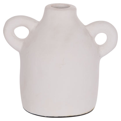Decorative Vase Series Clayvon Hm4407 Terracotta In White Color 20x12x19hcm.