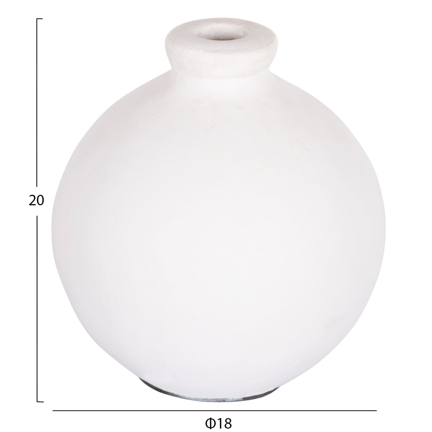 Decorative Vase Series Clayvon Hm4410 Terracotta In White Color 18x18x20hcm.
