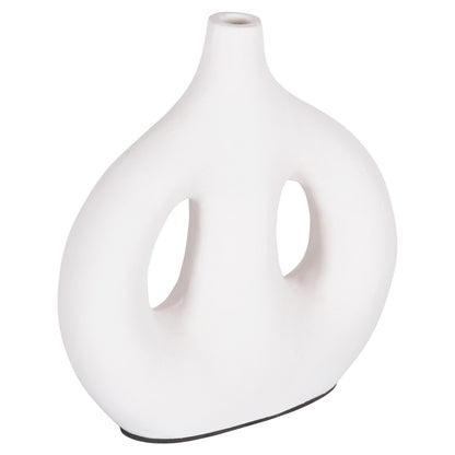 Decorative Vase Series Clayvon Hm4413 Terracotta In White Color 23.5x8x24.5hcm.