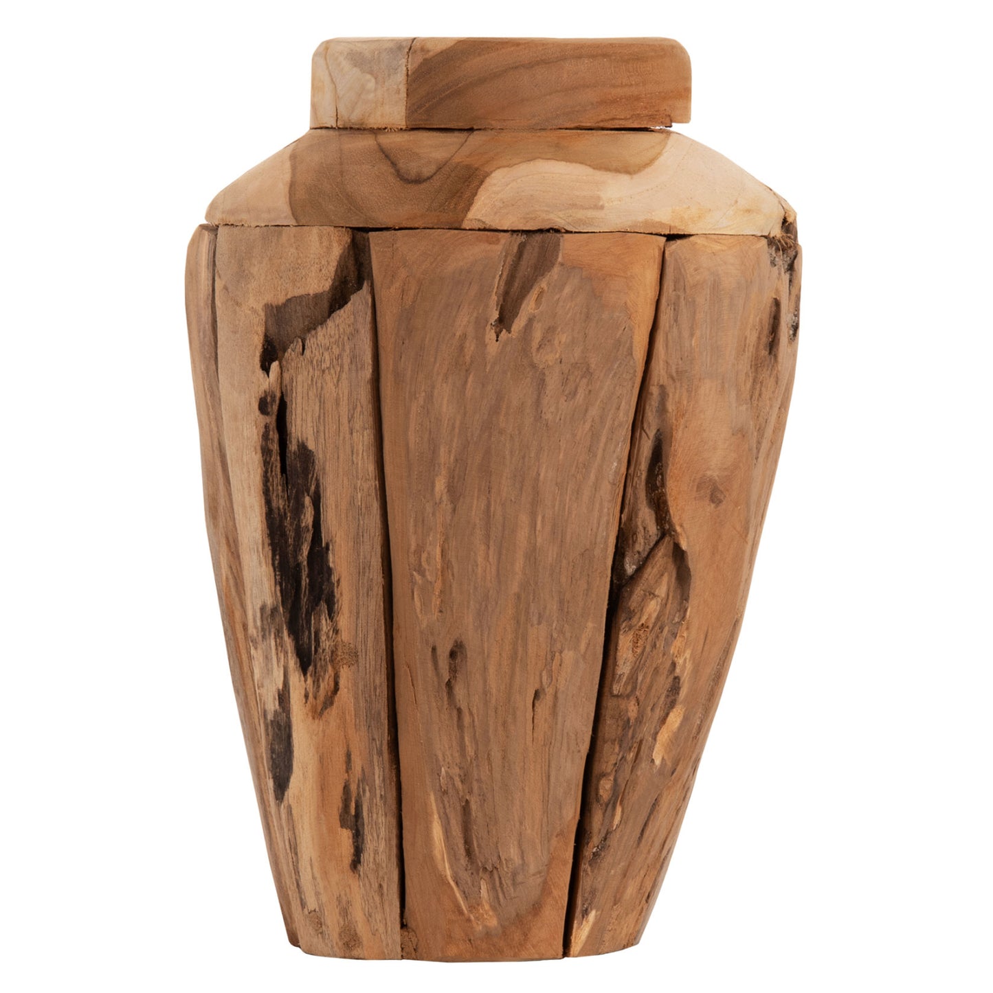 Decorative Vase Hm7917 Recycled Pieces Of Teak Wood In Natural Color Φ15x30hcm.