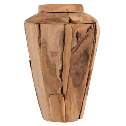 Decorative Vase Zenia Hm7918 Recycled Pieces Of Teak Wood In Natural Color Φ20x40hcm.