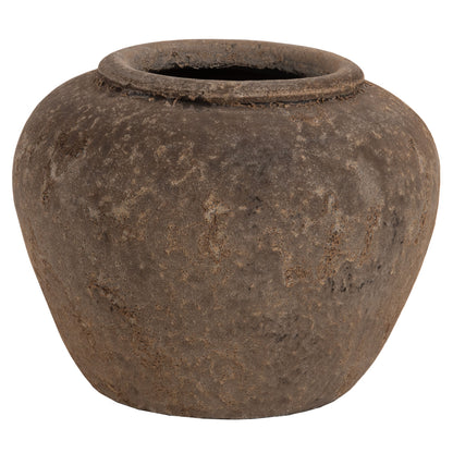 Decorative Vase Zati Hm7931 Terracotta In Grey Coloring Φ34x26hcm.
