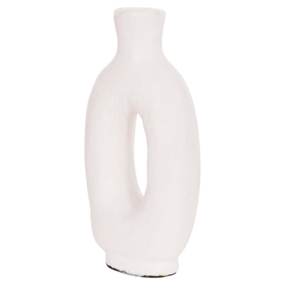 Decorative Vase Series Clayvon Hm4409 Terracotta In White Color 10x5x21hcm.