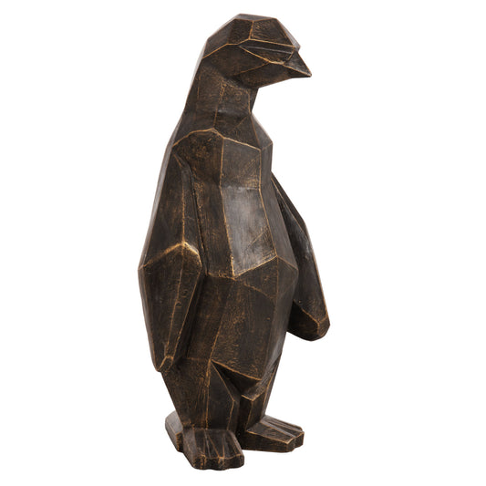 Floor Decoration Penguin Hm7914 Grc In Black Patina Color With Gold Details 45x45x100hcm.