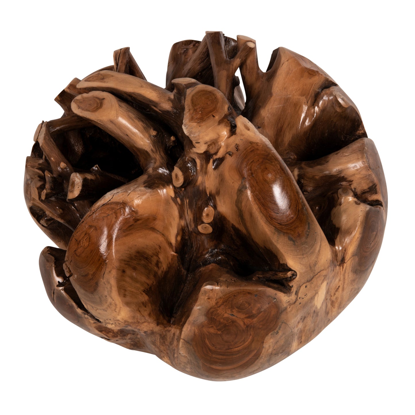 Floor Decoration Clem Hm9652 Sphere Made Of Solid Teak Wood-large Size Φ50cm.
