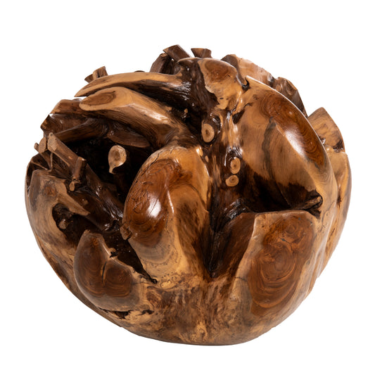 Floor Decoration Clem Hm9652 Sphere Made Of Solid Teak Wood-large Size Φ50cm.