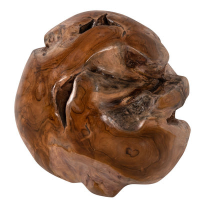 Floor Decoration Clem Hm9654 Sphere Made Of Solid Teak Wood-small Size Φ30cm.