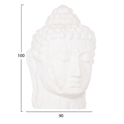 Floor Decoration Buddha Head Hm4385.02 Plaster In White 90x90x100hcm.