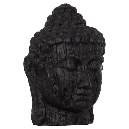 Floor Decoration Buddha Head Hm4385.01 Plaster In Black 90x90x100hcm.