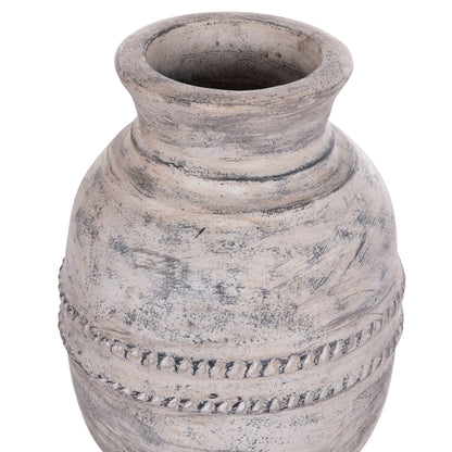 Decorative Table Vase Vermo Hm4393 Terracotta In Light Grey Φ21x25hcm.