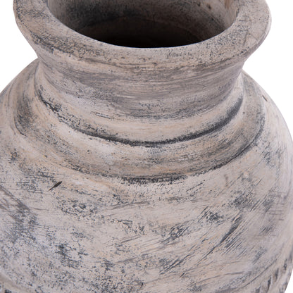 Decorative Table Vase Vermo Hm4393 Terracotta In Light Grey Φ21x25hcm.