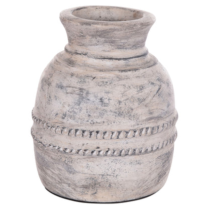 Decorative Table Vase Vermo Hm4393 Terracotta In Light Grey Φ21x25hcm.