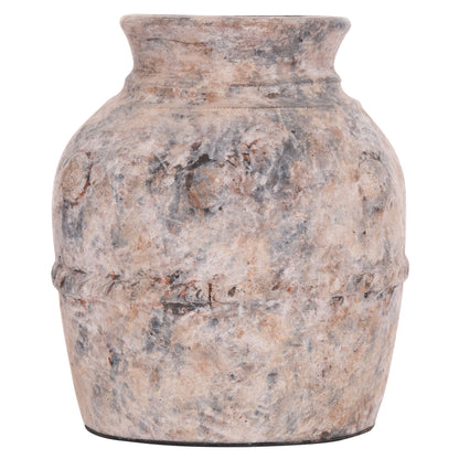 Decorative Table Vase Vermo Hm4395 Terracotta In Brushed Grey Φ17x19hcm.