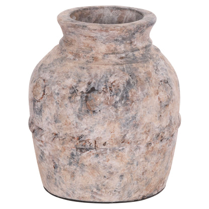 Decorative Table Vase Vermo Hm4395 Terracotta In Brushed Grey Φ17x19hcm.