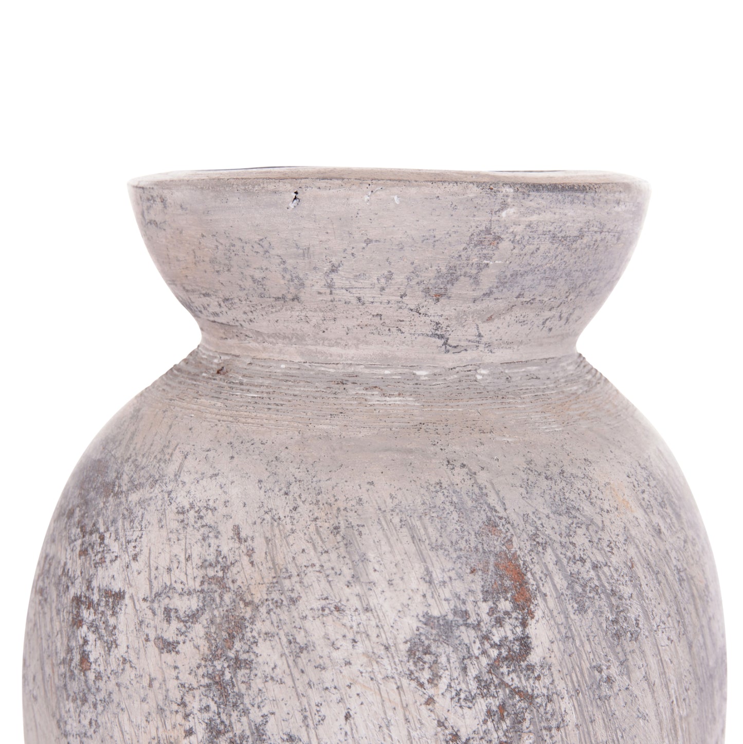 Decorative Table Vase Vermo Hm4396 Terracotta In Light Grey Φ18x19hcm.