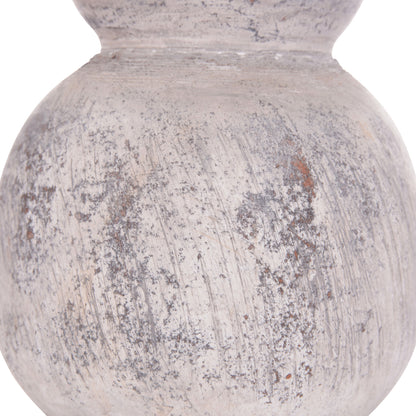 Decorative Table Vase Vermo Hm4396 Terracotta In Light Grey Φ18x19hcm.