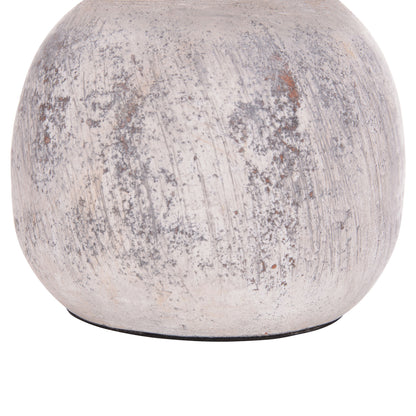 Decorative Table Vase Vermo Hm4396 Terracotta In Light Grey Φ18x19hcm.