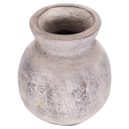 Decorative Table Vase Vermo Hm4396 Terracotta In Light Grey Φ18x19hcm.