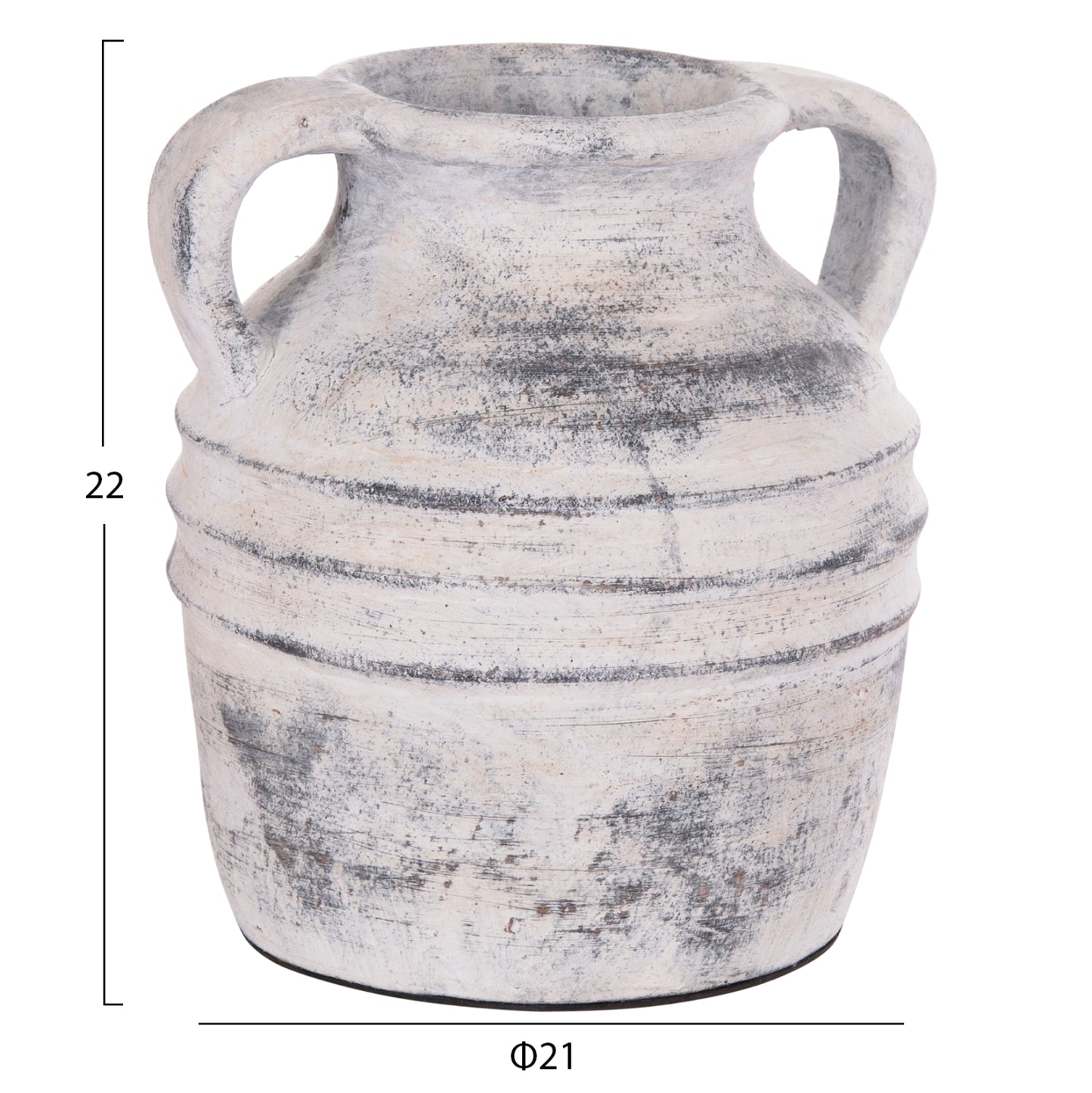 Decorative Table Vase Vermo Hm4398 Terracotta In Light Grey Φ21x22hcm.