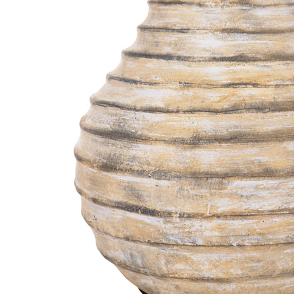 Decorative Table Vase Vermo Hm4401 Terracotta In Brushed Beige Φ27x30hcm.