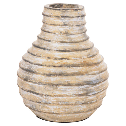 Decorative Table Vase Vermo Hm4401 Terracotta In Brushed Beige Φ27x30hcm.