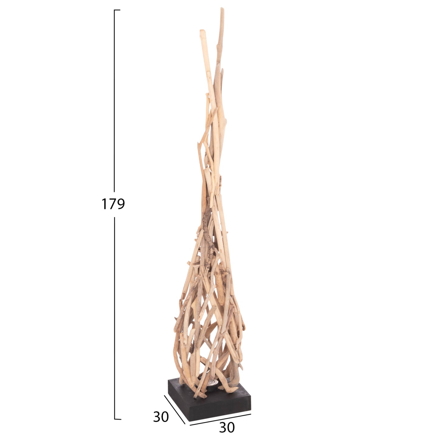 Decorative Floor Standing Lamp Flamer Hm4439 Driftwood In Natural 30x30x179hcm.