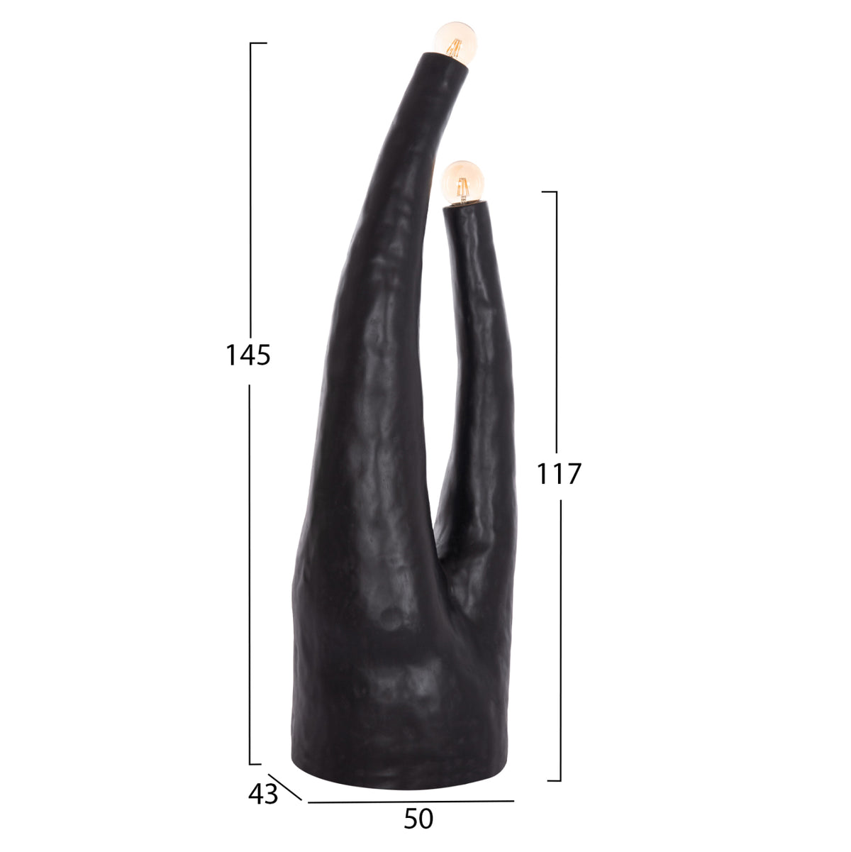 Decorative Floor Lamp Tusken Hm4702.01 Fiber Cement-black 50x43x145hcm.