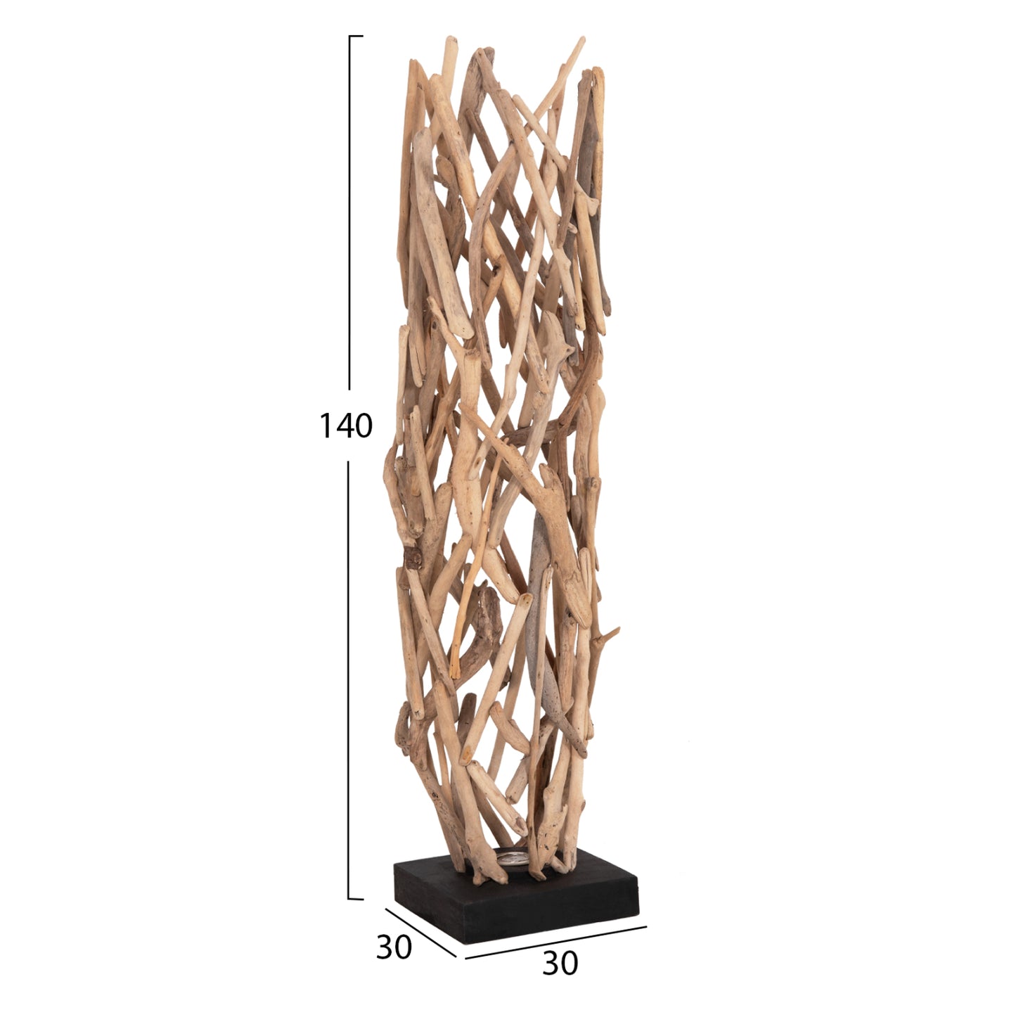 Decorative Floor Standing Lamp Vekna Hm4877 Driftwood In Natural 30x30x140hcm.
