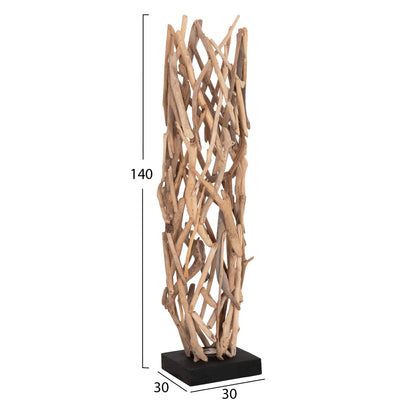 Decorative Floor Standing Lamp Vekna Hm4877 Driftwood In Natural 30x30x140hcm.