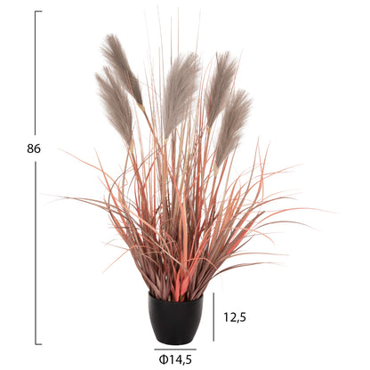 Decorative Synthetic Plant In Pot Hm4015 Grass + Feathers Φ14,5x12,5-86hcm.
