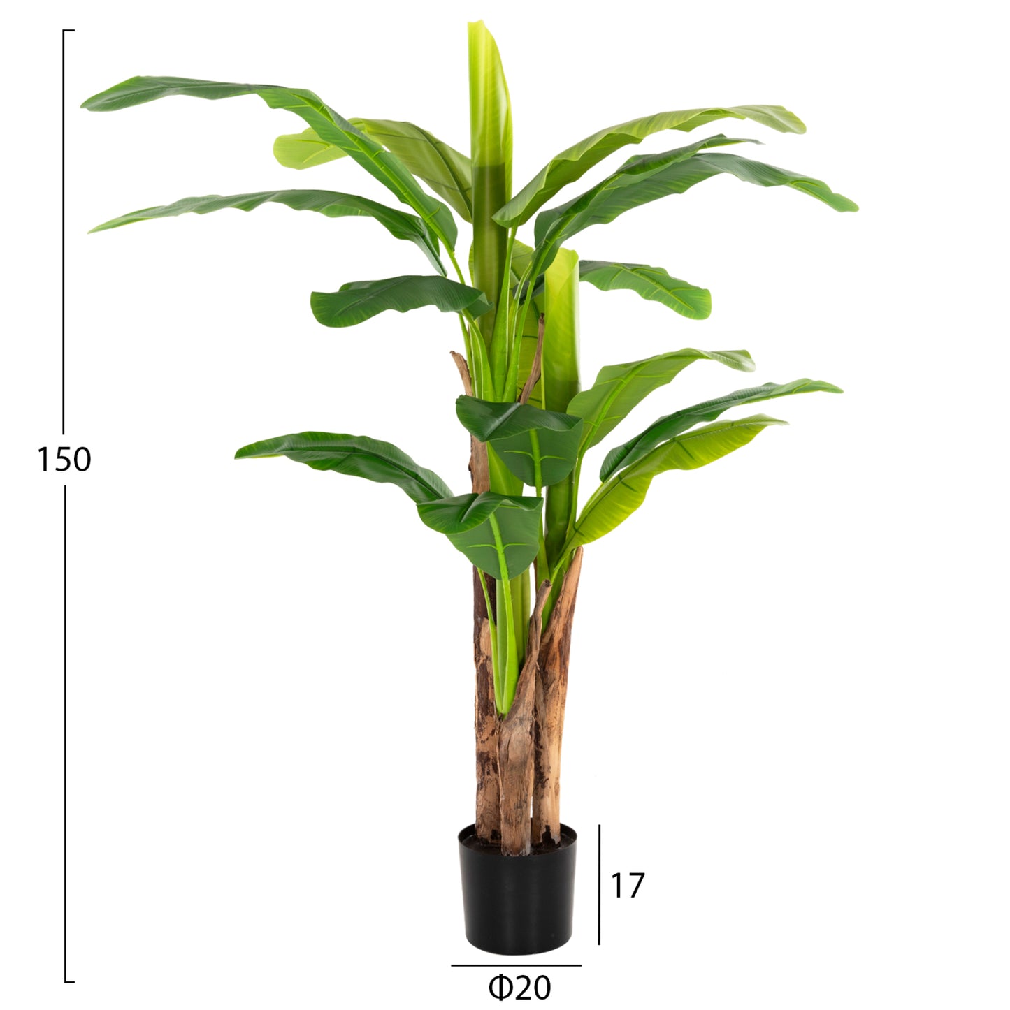 Decorative Synthetic Plant Hm7977 BanΑΝΑ Tree In Pot 150h Cm.