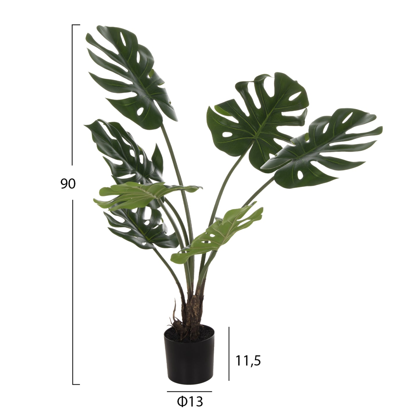 Decorative Synthetic Plant ΗΜ7990 Monstera Tree In Pot 90h Cm.