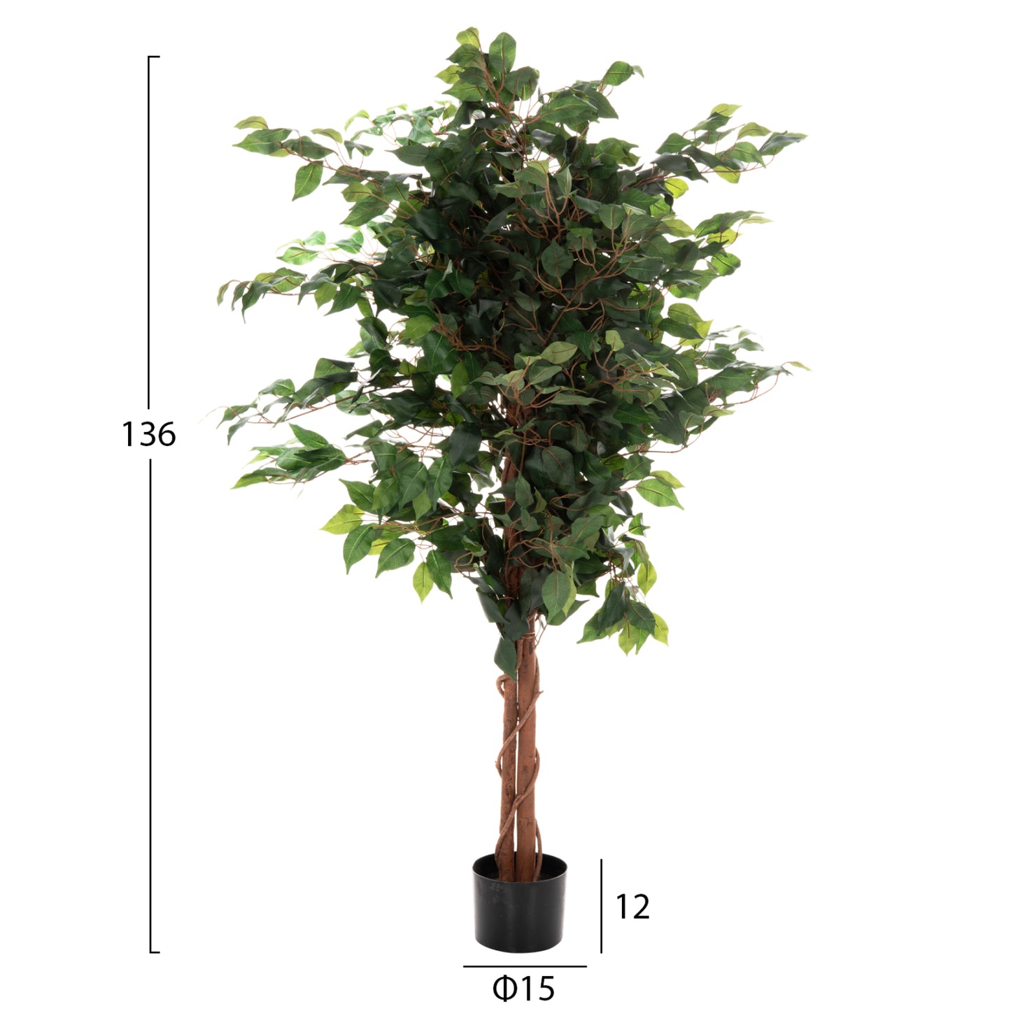 Decorative Synthetic Plant Hm7992 Banyan Tree In Pot 136h Cm.
