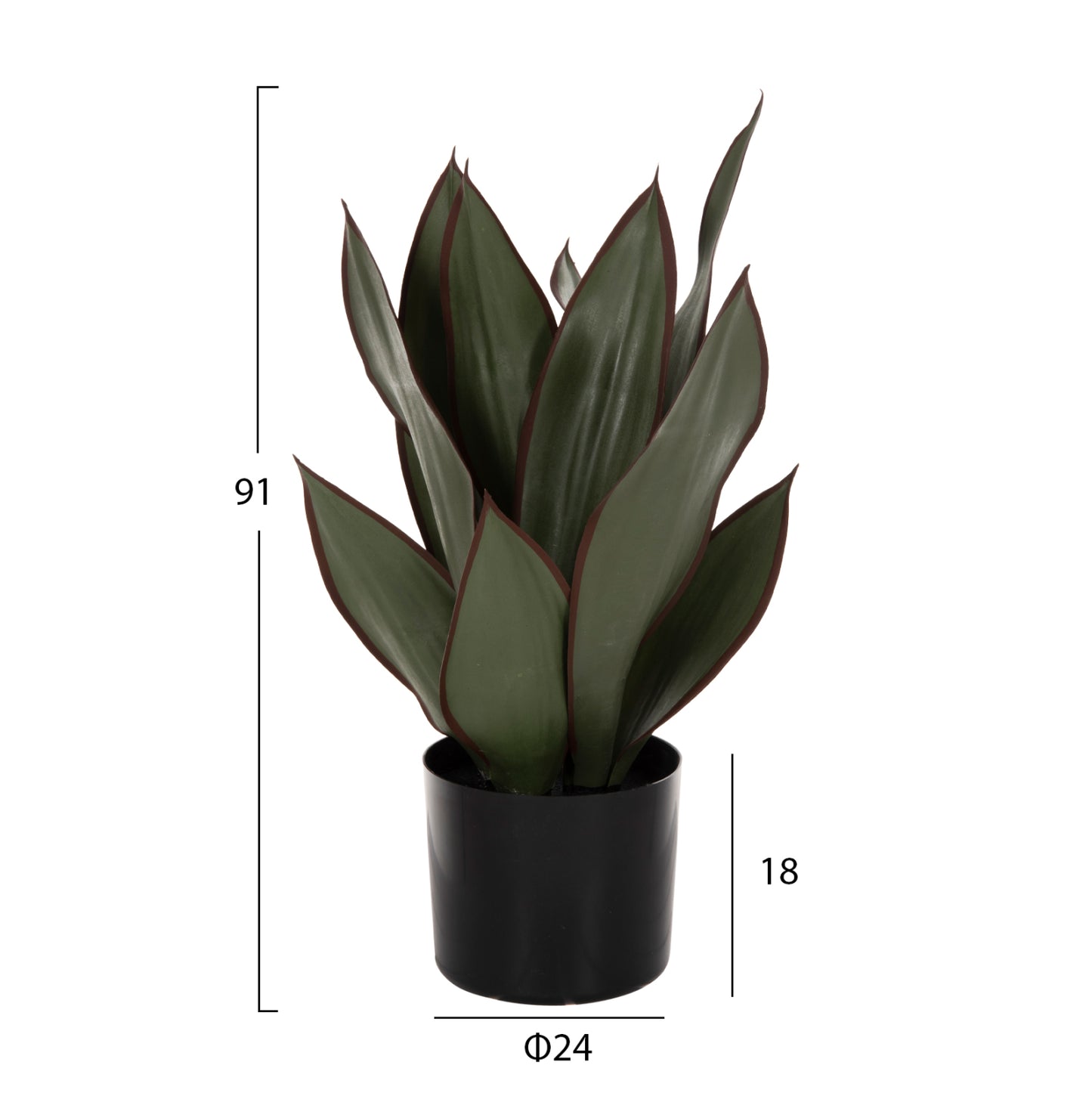 Decorative Synthetic Plant In Pot Hm7996 Broadleaf Sansevieria Φ14x12-51Υεκ.